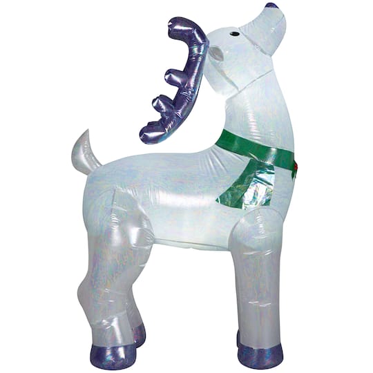 Airblown Silver Mixed Media Iridescent Reindeer Buck Inflatable